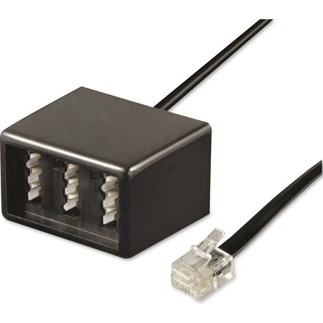 GOOBAY Adaptateur téléphonique, RJ11-3x TAE/F/F, noir