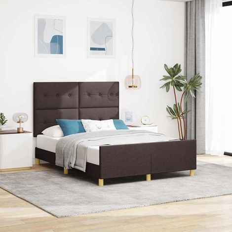 vidaXL Bettgestell mit Kopfteil Dunkelbraun 140 x 190 cm Stoff (1/5)