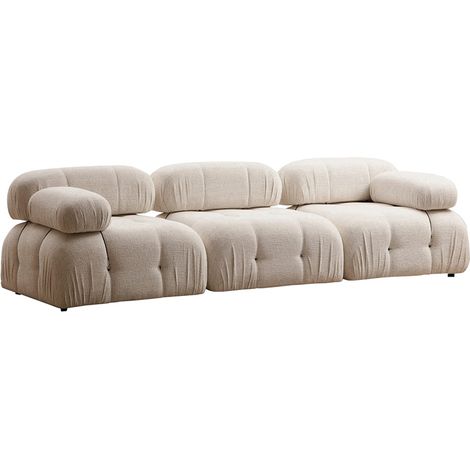 Modulsofa 4-Sitzer cremefarben aus Stoff Bubble 3S