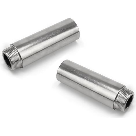 2-teilige Wasserhahnverlängerung, 1/2 Zoll, Edelstahl, 50 mm Verlängerung, für Küche und Dusche (1/5)