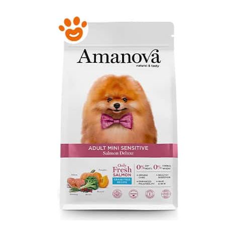 Amanova Dog Adult Mini Sensitive Salmon Delux - Sacco 2 Kg -