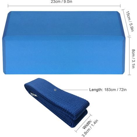 Blocs de Yoga EVA 2 pièces, 1 pièce, sangle en coton, ensemble de stabilité pour la méditation Pilates (1/5)