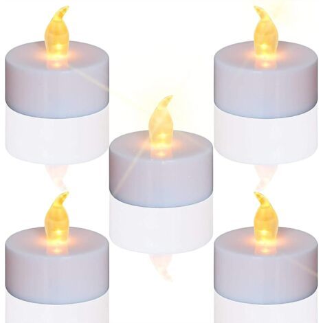 Candele tealight, candele a LED senza fiamma con effetto tremolante, confezione da 24 candele finte realistiche alimentate a batteria (1/5)