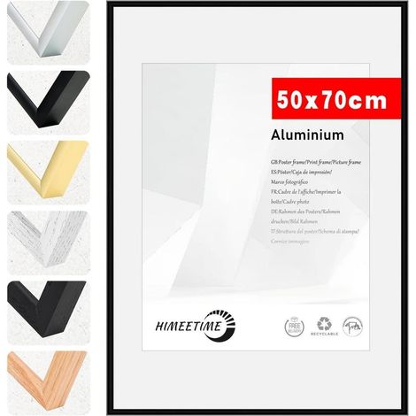 Bilderrahmen 50x70 cm Schwarz Metall Alu Poster Rahmen zum Aufhängen (1/5)
