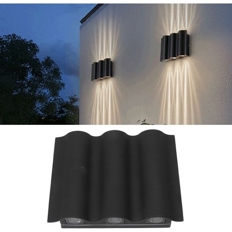 Applique murale extérieure LED étanche, ultra-lumineuse, style nordique, éclairage haut et bas, idéale pour cours, couloirs, porches, clôtures et villas (85-265 V). (1/5)