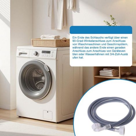 Tuyau D Alimentation Eau - 3 M - Pour Machine A Laver Et Lave Vaisselle - Raccord 3 4 Pouces - Universel (1/5)