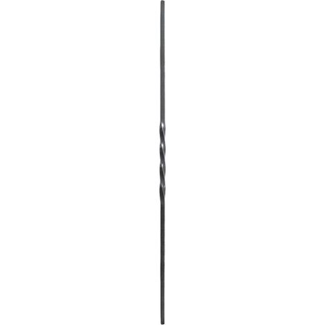 Deco Fer Forge – Barreau semi torsadé 1000mm carré 12mm – Fer forgé brut à souder – Pour applications décoratives et sécuritaires