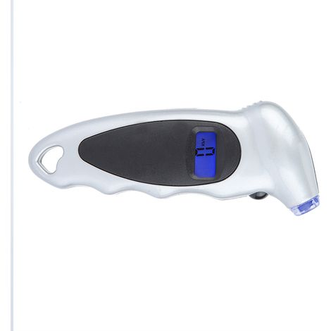 Manomètre pneu numérique voiture camion vélo testeur pression air PSI 4 réglages argent (1/5)