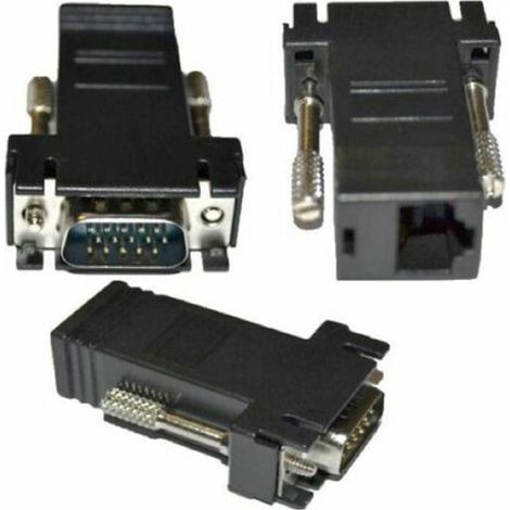 Trade Shop - ADAPTER VGA STECKER AUF RJ45 LAN VGA-LAN COMPUTER MONITOR ANSCHLUSS -