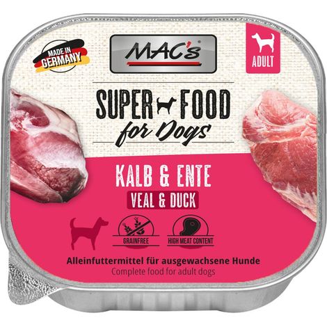 MAC's Perro Adulto Bandeja 150g - Ternera y Pato 150g