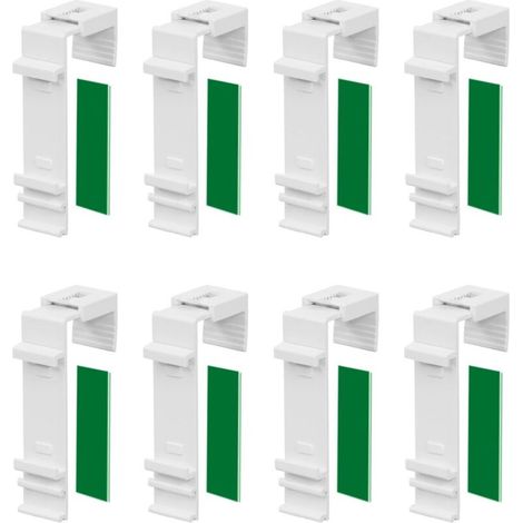 Lange Halterungen für Doppeljalousien, Set mit 8 Klemmhalterungen für Plissees, Wandmontage ohne Bohren