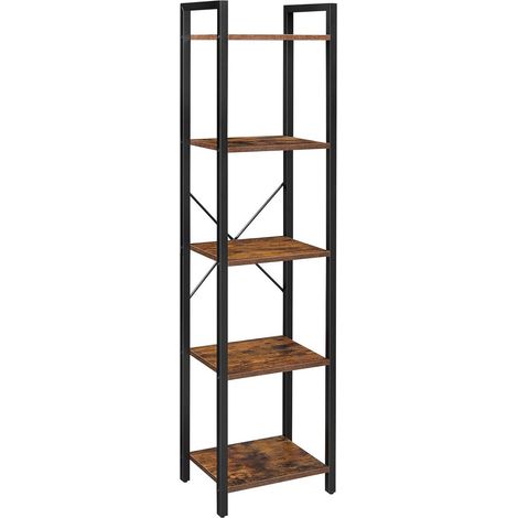 Libreria a colonna loft industriale in acciaio e legno rustico (1/5)