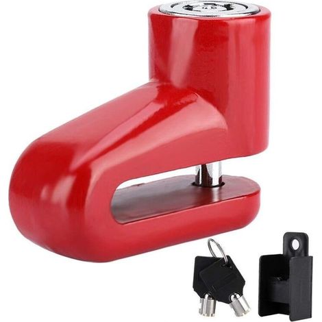 Safety Disc Brake Lock, Bicycle Brake Wheel Disc Rotor Lock Anti-Theft Scooter Motorcycle (Red) (1/5)