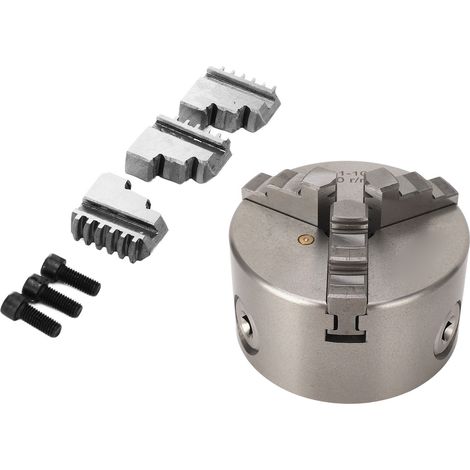 Mandrin de tour auto-centrant métal 3 mors, kit de remplacement avec clé K11-100, accessoire serrage précis pour tournage (1/5)