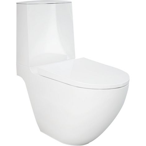 Vaso monoblocco bianco tradizionale in ceramica scarico a pavimento e sensore Rak Des