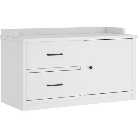 Banc de couloir SANDNES blanc 87x40x50 cm bois de pin massif (1/5)