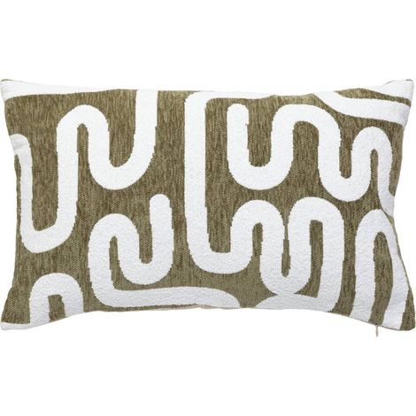 Funda de cojín de chenilla verde caqui Jeni 50x30cm - Atmosphera créateur d'intérieur