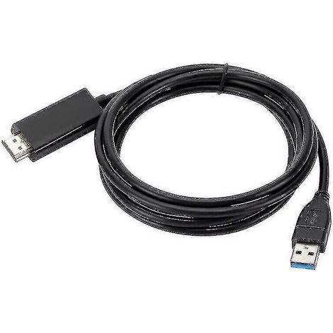 Câble adaptateur USB vers HDMI de 1,8 m, convertisseur USB 2.0 type A mâle vers HDMI mâle (neuf) (1/4)