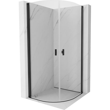 Mexen Mist Duschkabine halbkreisförmig Schwingtür 90 x 90 cm, transparent, schwarz - 8A31-090-090-70-00 (1/5)