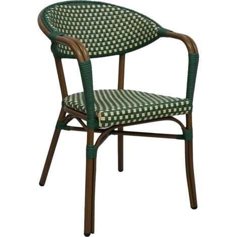 Fauteuil SERENA en Rotin synthétique style bistrot pour extérieur