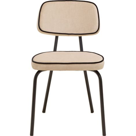 Chaise en Velours uni Dalila et passepoil noir YSABEAU (1/3)