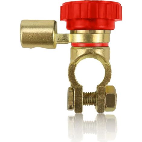 Battery Disconnect Switch Battery Cut Off Switch 12V Universal Battery Cut Off Switch Zinc Alloy Auto Switch for 15.5-17mm Car Battery Head (Red) (1/5)