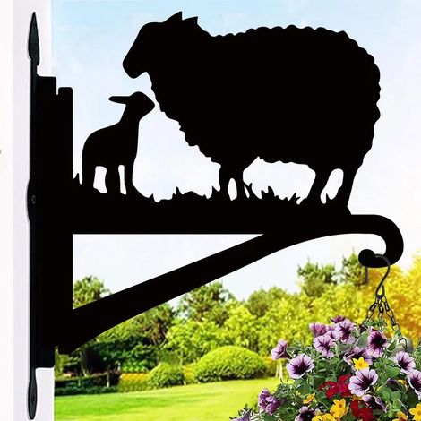 Support De Suspension En Fer - Pour Paniers À Plantes Balcon Jardin Cour Extérieur - 40 x 31 x 8 cm - 380 g (1/3)