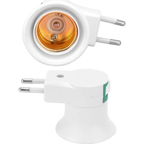 SJLERST 2 pièces douille de lampe E27 sans câble AC 220V Douille de lampe E27 ignifuge avec interrupteur fiche UE pour lampe de cuisine/de garage (1/5)