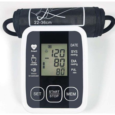 Tensiomètre Electronique à Bras Avec Brassard Réglable 22-36 cm. Mesure Automatique De La Tension Artérielle. Certifié Médicalement. Grand Ecran LCD (1/4)