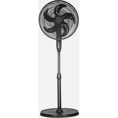 Ventilador De Pie Siluro Negro 3vel 50w 5asp Fijo Y Rotatorio Regx42x42cm