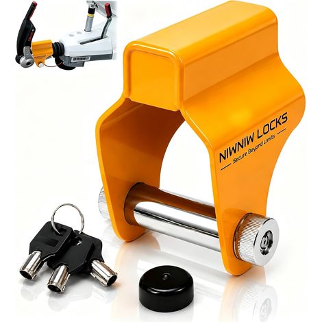 Antivol Verrou d'Attelage Sécurité pour Remorque et Caravane - Cadenas Robustes en Acier Renforcé pour AKS1300/2004/3004 (1/5)