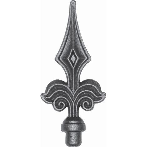 Pointe de lance - H160mm L70mm Ø16mm - Avec tige pour manchonner dans un tube creux - Fer forgé - À souder - DECO FER FORGE