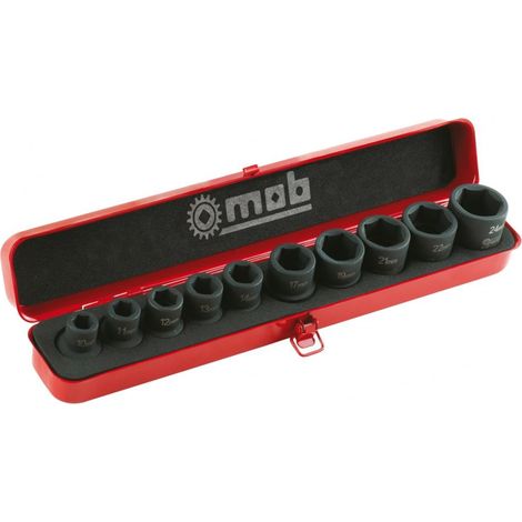 Coffret métallique de douilles impact 1/2'' 10 pièces - MOB (1/4)
