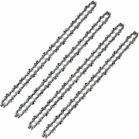 Lot de 4 Chaînes Tronçonneuse 52 Maillons Pas 3/8 LP Jauge 050 1.3mm Faible Rebond Pour Guide 14 Pouces 35 cm (1/4)