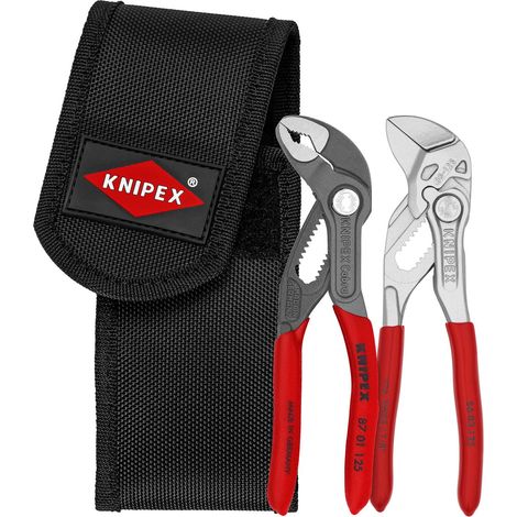 KNIPEX 00 20 72 V04 Juego de alicates mini en portaherramientas para el cinturón 1 x 87 01 125, 1 x 86 03 125 160 mm