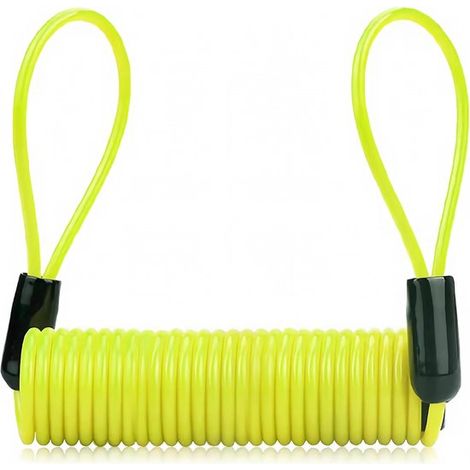 Cable antirrobo para discos de freno,scooters o bicicletas,cable de seguridad en espiral para vehículos de dos ruedas (amarillo,1,5 m) (1/5)