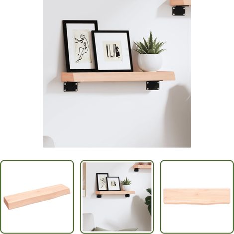 Wandregal Eiche -  Wandregal 40x10x4 cm Massivholz Eiche Unbehandelt (1/5)