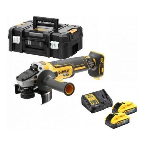 Dewalt – Meuleuse 18V Ø125mm avec 2 batteries 5Ah POWERSTACK – Moteur Brushless pour coupes profondes – DCG405H2TQW