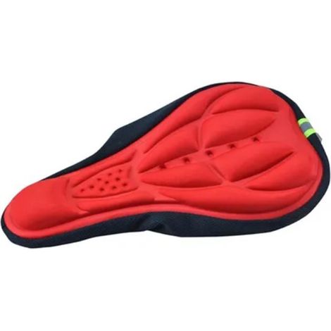 Housse de selle vélo noir rouge éponge souple ergonomique respirante rembourrée pour cyclisme (1/5)