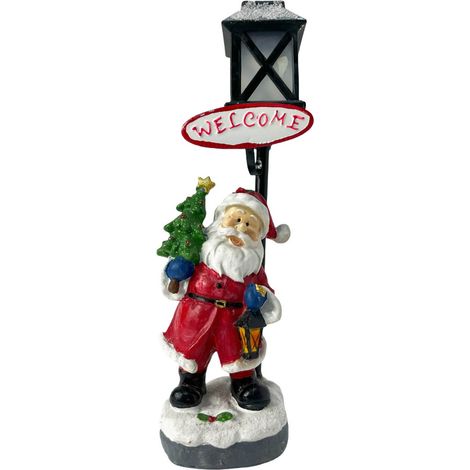 Figurine de Père Noël, bonhomme de neige lumineux en résine, décoration de Noël de bureau (Type A) (1/2)