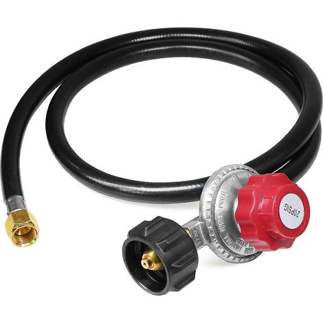 Régulateur de pression de propane haute pression réglable 0-20 psi avec tuyau QCC1/Type 1 de 1,2 m - Compatible avec les pompes à propane (1/5)