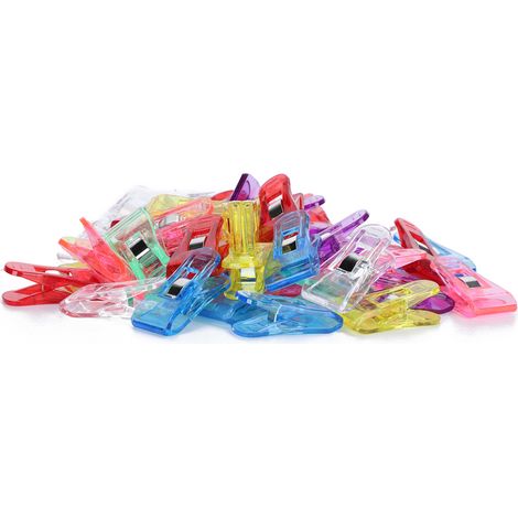 50 pinces à ourlet en forme de hache, en plastique coloré, pour accessoires de couture et de patchwork (1/5)