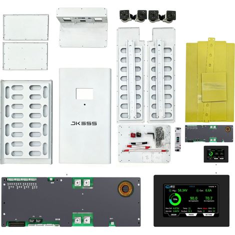 Kit de stockage d'énergie domestique DIY, batterie Lifepo4, BMS et LCD inclus, Boîte vide et BMS LCD (1/2)