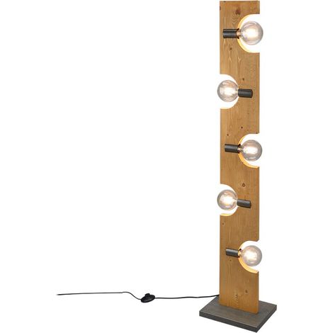 Lampadaire Tailor bois clair brun 5xE27 143cm Trio (1/4)
