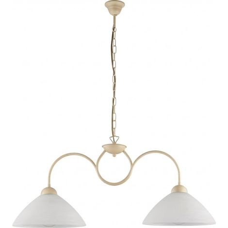 Lampadario Rustico Anemone 2 Luci Avorio e Bianco LuceArt Classic (1/5)