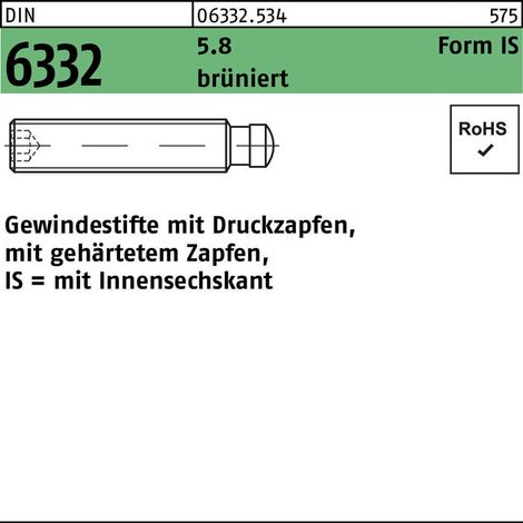 DIN 6332 5.8 IS M 6 x 45 brüniert brün S 10 Stk (1/2)