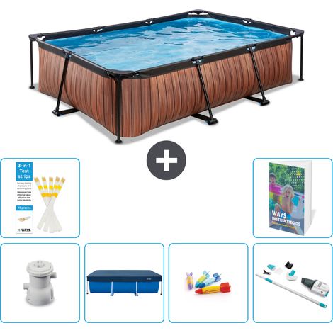 Exit-toys Piscina Exit Rectangular - Efecto madera - 300x200x65 cm - 7-piezas  S269 (1/5)