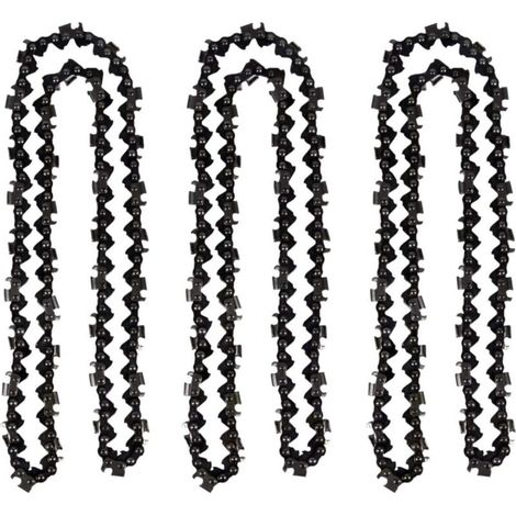 Juego de 3 cadenas de motosierra de 50 cm (0,325") y 1,5 mm con 76 eslabones de transmisión - Compatible con Timberpro 62CC, Hyundai y otras marcas. (1/4)