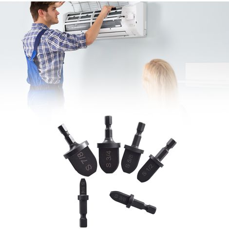6PCS Évaseur Tube Cuivre Carbone Foret Six Pans pour Climatisation Évasement Manomètre Rénovation (1/5)