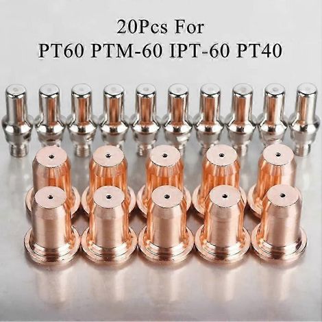 20 électrodes PT-60 et PT40 (20 pièces), buses 52582 et 51313P, compatibles avec les torches de découpe plasma. Buse LX 1,1 mm (60 A). WHBYV (1/4)